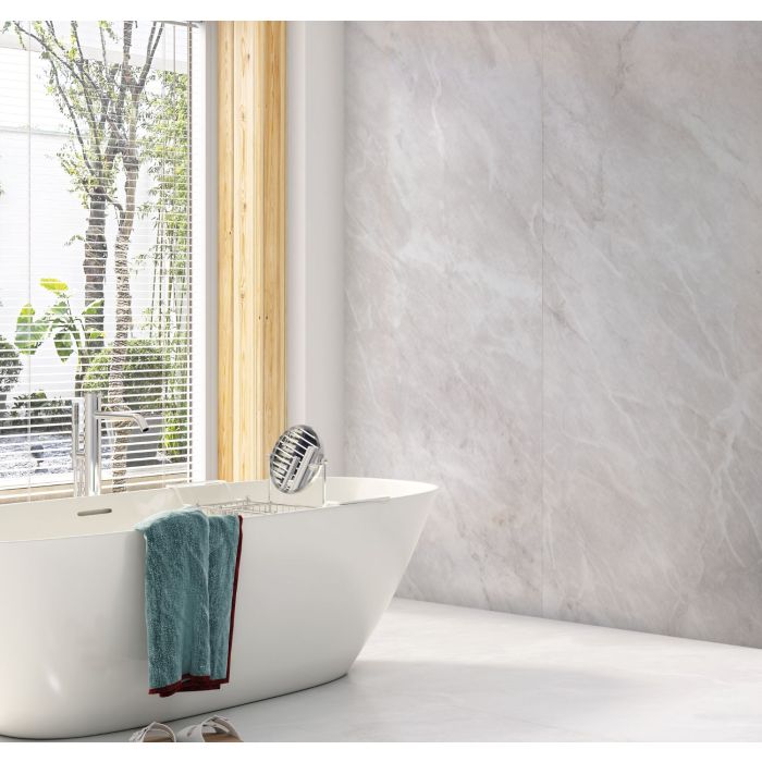 Guardian Neptune Grey Marble 7.5mm PVC Decor Cladding Panels - Pack of ...